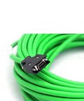 Green USB encoder cable for Servo Motor Absolute Value Encoder Cable For 6FX3002-2DB10-1AF0 shown close-up for automation use
