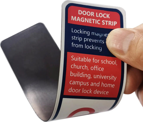 Emergency Door Lockdown Magnetic Strips For Quick Security No Fuss Install Wear Resistant PVC 8 Inches Tall By 1.77 Inches Wide Soft Magnetic Strips