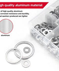 Automotive Metric Oil Drain Plug Gasket Crush Washer Set Aluminum Flat Washer Assortment Kit With 17 Sizes M5 Through M24