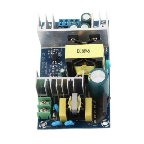 Beefy 180W Industrial Switching Power Supply Module From AC To DC 36V 5A Output, Wide 100-240V Input, Rugged Heavy Duty Power Board With Safe, Reliable Performance And Multiple Protections, blue PCB