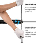 Demonstrating installation of Beefy Garage Door Torsion Springs Set 0.250 x 2 In x 28 In With Non Slip Winding Bars on garage door
