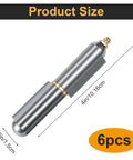 Six Pack 4 Inch Heavy Duty Bullet Hinges With Detachable Design, 4in length, 0.6in diameter, gray carbon steel, 6 pieces