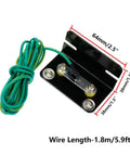 ESD Wrist Strap Ground Cord For Workstations, Bench Mounted, 1.8 Meter Length, ring terminal, black and green cable