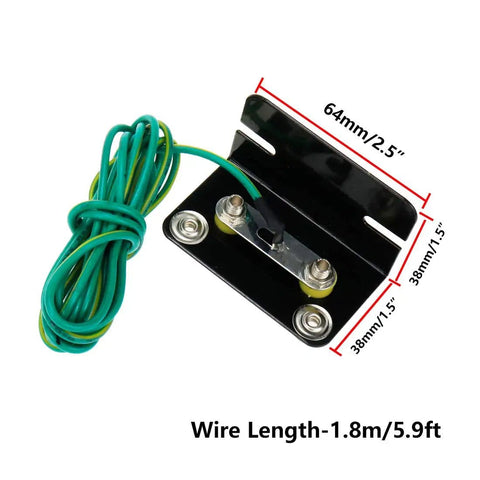 ESD Wrist Strap Ground Cord For Workstations, Bench Mounted, 1.8 Meter Length, ring terminal, black and green cable