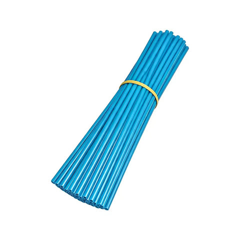 Bundle of light blue PVC 72 Pcs Dirt Bike Spoke Covers Kit With Dustproof Wheel Rim Skins Wraps Guards And Bicycle Tire Trim Decoration Protector