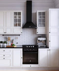 Set Of 12 Black Round Cabinet Knobs 1.18 Inch With Screws Matte Finish in modern white kitchen cabinets and drawers
