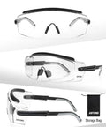 Boss Level Safety Glasses Over Eyeglasses With Hella Good Anti Fog Coating, Ansi Z87.1 Certified Eye Shield, Super Roomy Fit For Your Specs, 2 Pack Ready, Kick Butt Protection For Grinding And Construction, Smooth Sleek Design.