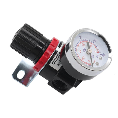 Pneumatic Air Regulator With Bracket And Gauge Quarter Inch NPT Female Thread 0 To 145 PSI Adjustable For Your Shop Air Compressors