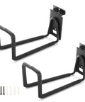 Beefy Two Pack Heavy Duty Slatwall Hooks for Garage Storage Double Holder Hanger Organizer shown with screws and anchors