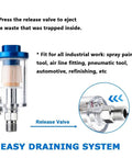 Moisture Separator Filter For Air Compressors Clear Glass With Blue Aluminum Cap One Quarter Inch NPT Connection Two Pack