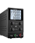 Adjustable DC Bench Power Supply 30V 10A And 5A With RS 232 Control, front view showing display and knobs.