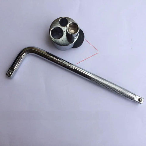 1/2 Inch Drive Easy Out Stud And Bolt Extractor Kit For Cars And Trucks Removes Broken Studs, Rounded Nuts, And Stubborn Bolts From 6-19 Mm Range With Hardened Teeth And Black Oxide Finish, Includes 10 Inch Wrench In Silver