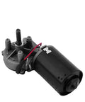 DC 24V 100RPM Reversible Worm Gear Motor High Torque Electric Gearbox With Right Shaft GW6280 for industrial projects, black casing