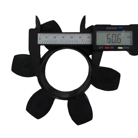 Rubber Element Black Coupling Insert For Air Compressors Compatible With 15E And 150 Models measured with caliper