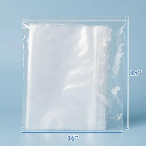 Beefy Storage Solutions Featuring Eighty Count Extra Large Reclosable Plastic Bags Measuring 16 X 18 Inches With Crisp Clear Air Tight Zip Lock Seal For Food Clothes And Travel Gear