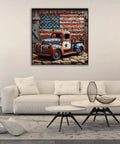 5D Diamond Art Kit For Adults Beginners American Flag Full Round Drill Diamond Painting Craft Easy Home Wall Decor 13.7 Square