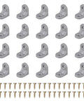 Built Solid 20 Pack Plastic L Brackets Gray Corner Supports For Shelves And Drawers Heavy Duty Right Angle Connectors With Screws, 20 units displayed.