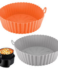 8 Inch Air Fryer Silicone Liners Two Pack For 3 To 6 Qt Fryers Food Grade BPA Free Silicone Heat Resistant Up To 464 F