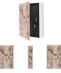 Hidden Book Safe Storage Box With Key Lock Disguised Dictionary Safe Butterfly Design open and closed views