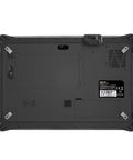 Back view of the Badass Rugged Windows 11 Tablet Built Tough With Solid Mil Spec Armor showing ports and rugged design.