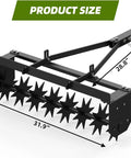 Diagram of 32 Inch Tow Behind Spike Aerator With Durable Steel Tines And Extra Wide Tow Bar For Lawn And Farm Use Universal Hitch