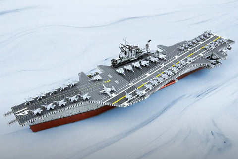 Premium Series USS Midway Aircraft Carrier 3D Metal Model Kit For Adults DIY Ready displayed completed
