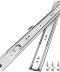 10 Pairs 14 Inch Ball Bearing Drawer Slides With Full Extension 100 Lb Load Capacity Silver Finish mounting screws included