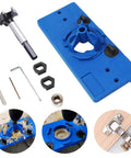 Pro Grade 35mm Concealed Hinge Jig Kit With Drill Bits For Easy Cabinet Door Install, Hinge Hole Router Template And Face Frame Hardware Guide For Precise Cupboard And Cabinet Hinges displayed with components and usage examples.