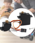 High Output Replacement RC Servo Motor For 1:16 Scale Remote Control Cars features wires and connector for precise control.