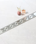 24 Inch Linear Shower Drain With Bar Pattern Grate Stainless Steel AISI 304 Built To Last Rustproof And Fast Drainage