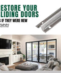 Stainless Steel Screw On Track Cover For Sliding Patio Glass Doors Replacement Hardware in living room view