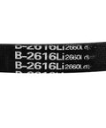 Close-up of Real Deal B2616 B103 Drive V Belt With 103 Inch Inner Length thick rubber material showing detailed markings.