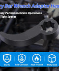Crowbar Adapter Head Set For Tight Spaces With One Half Inch Eight Point Square Drive And Three Eighths Inch Square Drive