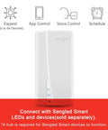 Sengled hub image illustrating Zigbee Smart Bulb With Built In Hub BR30 Dimmable Flood Light Soft White 2700K 10 Pack connectivity