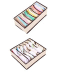 Super Slick Non Woven Drawer Dividers Keep Bras And Underwear Super Tidy In This 4 Piece Lingerie Closet Storage Set showing organized bras and socks.