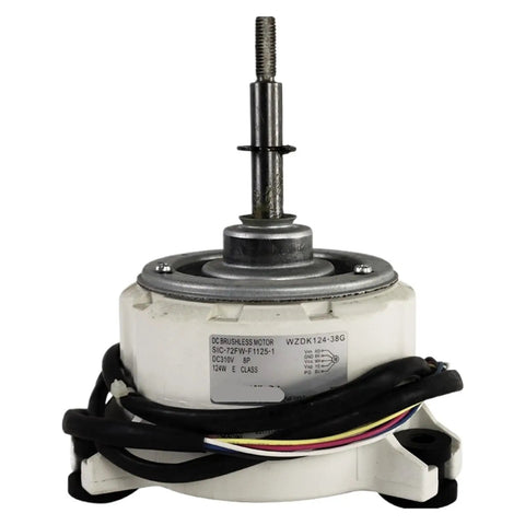 Air Conditioner Brushless DC Motor WZDK124-38G SIC-72FW-F1125-1 Fan Replacement, focus on wires and motor size.