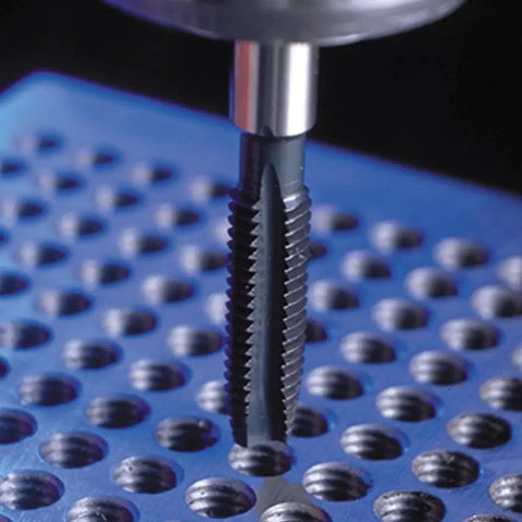 Beefy Heavy Duty Spiral Tap For Three Eighths Inch Through Holes 16 Thread XL22 Series Used On Metal Plate