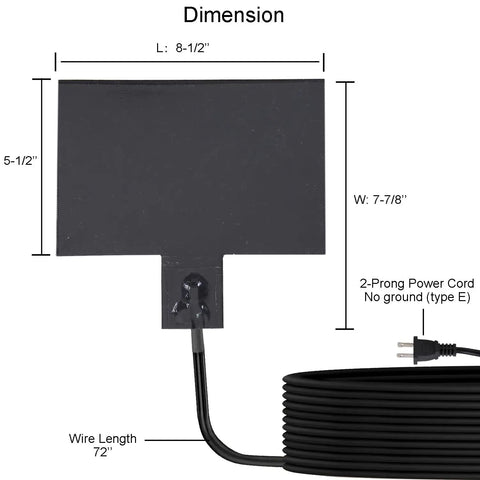 Skip The Morning Chill With Heavy Duty Silicone Battery Heater Pad Featuring Smart Thermostat Control And 120V Electric Car Battery Warmer Mat dimensions and power cord details.