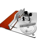Bully Tough Aluminium Router Table Insert Plate With Wood Milling Flip Board And Backing Gauge Set For Plug And Play Bench Setup featuring a profile view of the aluminum insert plate.