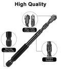Close-up of Masonry Drill Bits Set 10Pcs for Concrete Stone Brick Tile Glass Plastic Ceramic and Wood 5/32 to 1/2 Inch Carbide