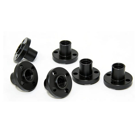 TR8x2 POM Lead Screw Nut Set Black Plastic 8mm Diameter, 2mm Pitch, 2mm Lead For 3D Printer And CNC Machine Parts, 6 Pack Replacement Nuts