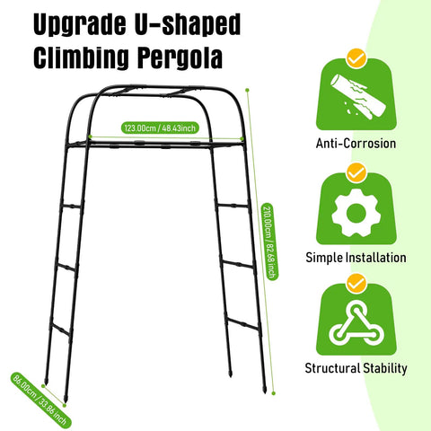 7ft Garden Arch Trellis For Climbing Plants Tough As Nails Heavy Duty Steel Outdoor Arbor For Cucumber Tomatoes And Other Vines Raised Beds