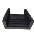Accordion Cover for CNC Machines, 360mm Wide by 90mm High, 315mm Extended Length, durable dust and chip shield, protective
