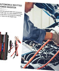 Heavy Duty Car Power Inverter With Led Digital Display And Us Plug For Vehicle And Home Use Aluminum Alloy Shell, installed in engine.