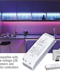 12 Volt LED Power Supply With 60 Inch Prewired Cord For Plug In Or Direct Wiring, Smart Microprocessor Dimming, white finish