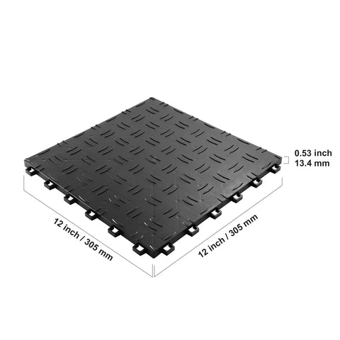 15 Piece Garage Floor Edge Transition Kit Tough Interlocking PP Edging For Slip Resistant Easy Assembly Border For Modular Garage Mats Black