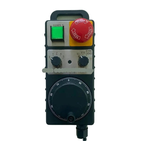 Top Rated Hm115 Hm112 Manual Pulse Generator Handwheel For Cnc Machines Super Smooth Control With Precision Dialing And High Durability Build For Serious Machinists Who Need Reliable Feed Accuracy On Any 3 Axis Setup. CNC handwheel controller with red reset dial, green handle button, and feed selector