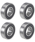 Four 99502H-2RS Deep Groove Ball Bearings Set Double Sealed Chrome Steel Z2 Low Noise ABEC 1 5/8 ID 1-3/8 OD 11mm Width