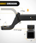 Diagram of Heavy Duty Trailer Hitch Ball Mount With Five Eighth Inch Pin Clip For Two Inch Receiver, 7500 Lb Gross Weight, 4 inch drop, 3 inch rise.