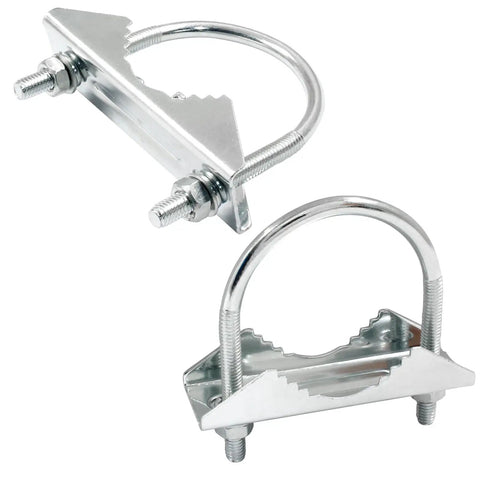 Heavy Duty Rock Solid Double Pack Zinc Plated U Bolt Pipe Clamps For Antenna Masts And Ham Radio Towers Rust Proof Iron Brackets Built Tough For Pickups And Trailers